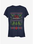 Ugly Christmas Sweater Print Girls T-Shirt, NAVY, hi-res
