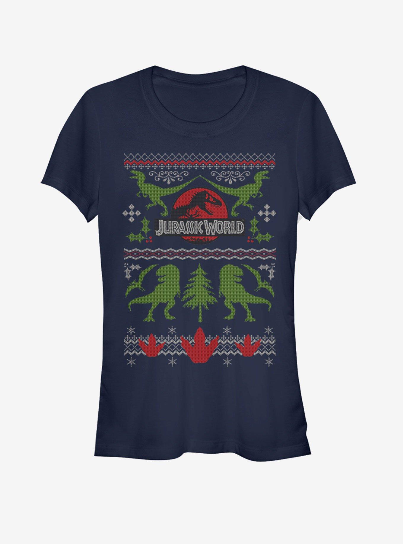 Ugly Christmas Sweater Print Girls T-Shirt, NAVY, hi-res