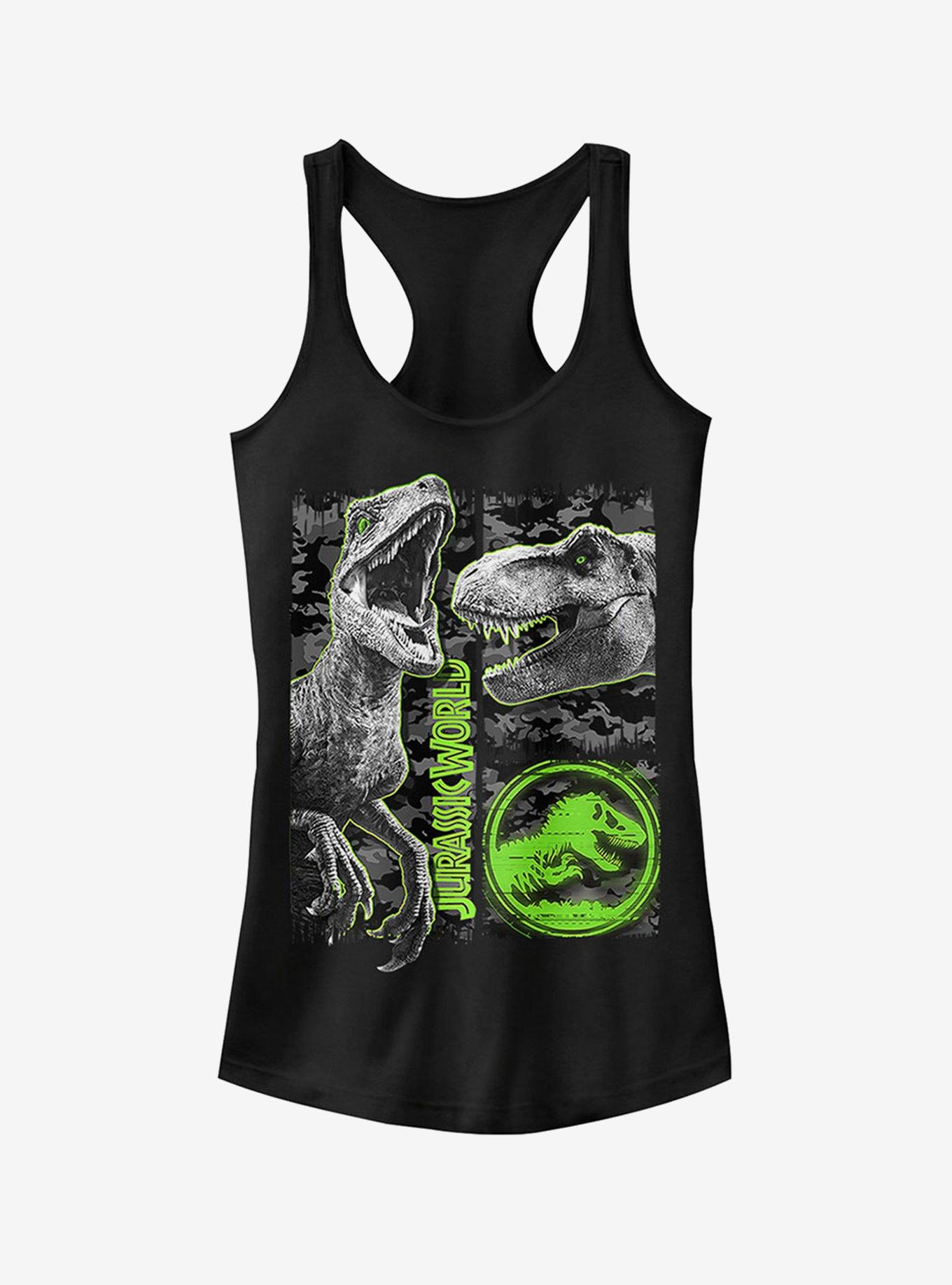 Jurassic World Fallen Kingdom Camo Print Dinosaurs Girls Tank