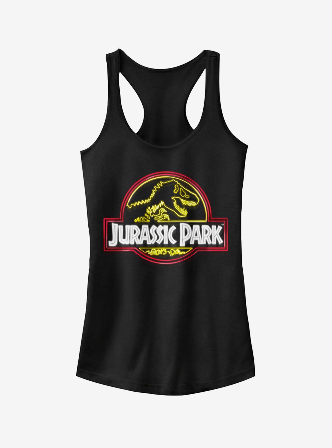 Neon T Rex Logo Girls Tank, BLACK, hi-res