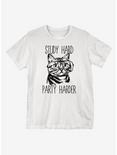Study Hard Party Harder T-Shirt, WHITE, hi-res