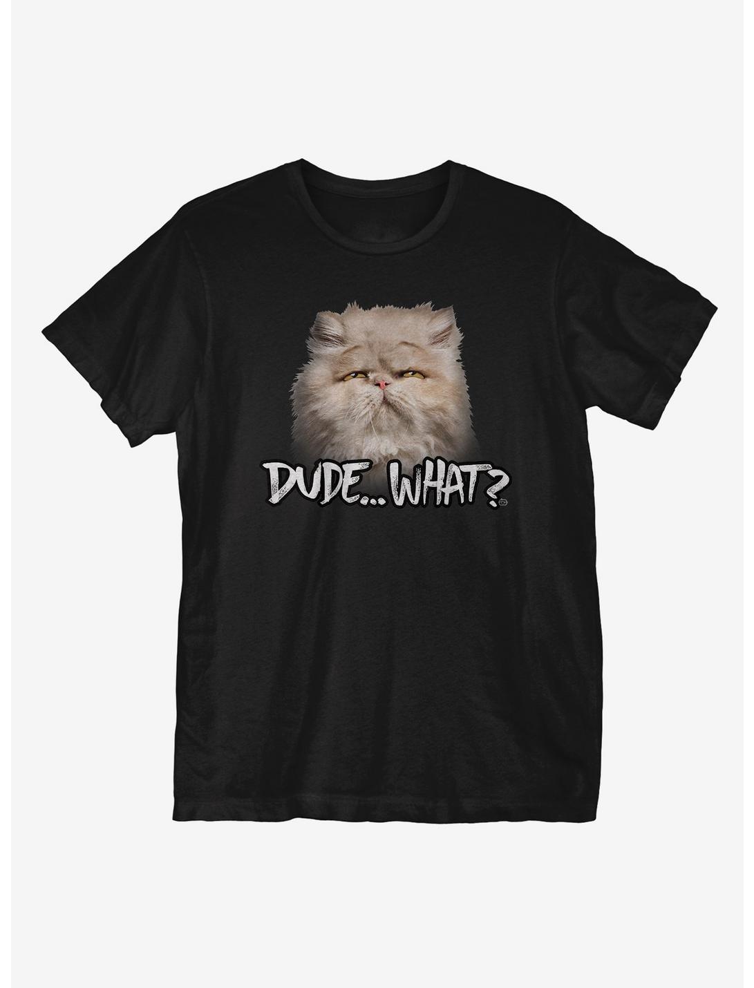 Dude What Cat T-Shirt, BLACK, hi-res