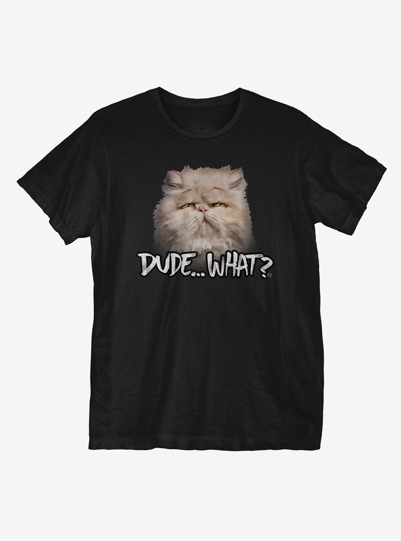 Dude What Cat T-Shirt, BLACK, hi-res