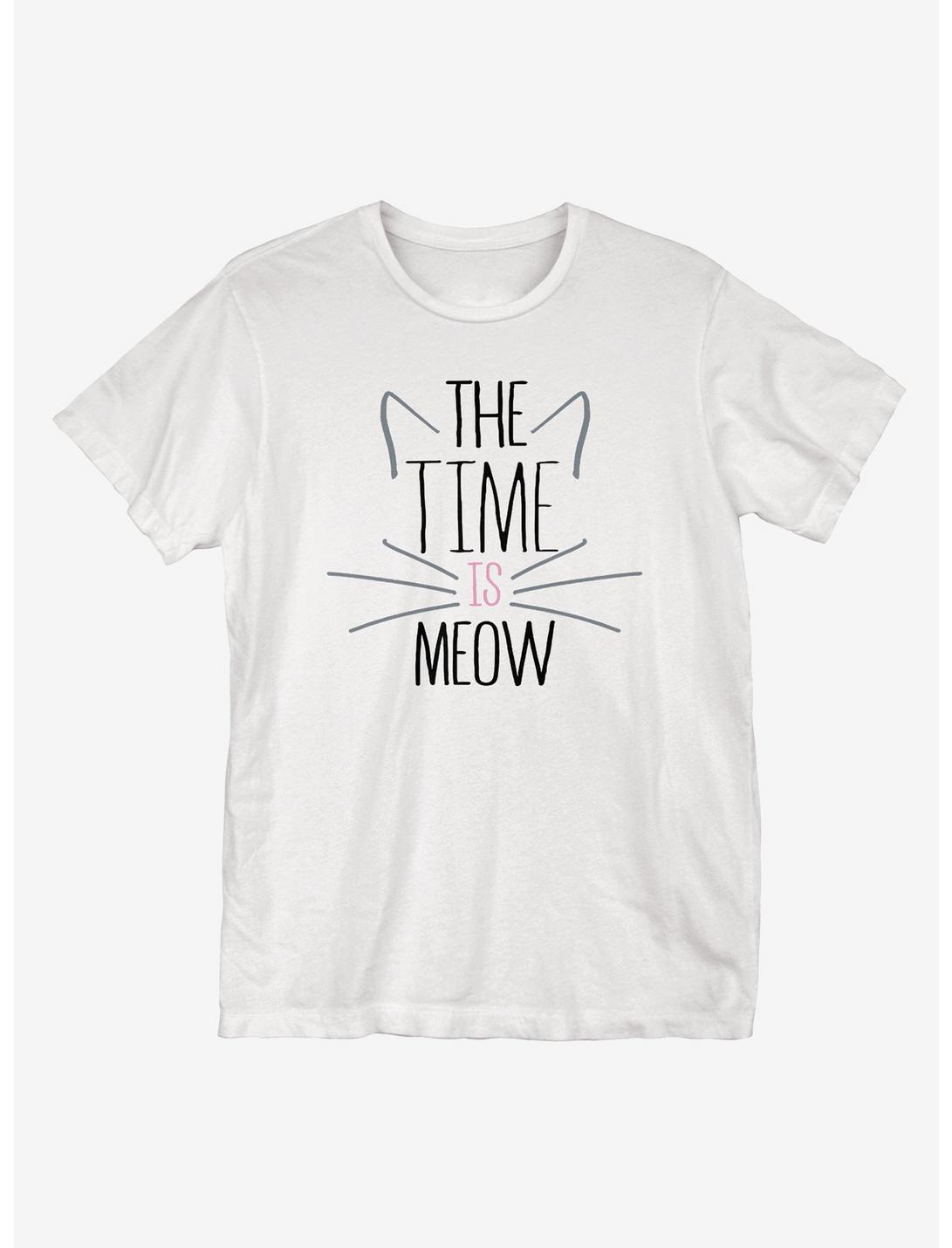 The Time is Meow T-Shirt, WHITE, hi-res