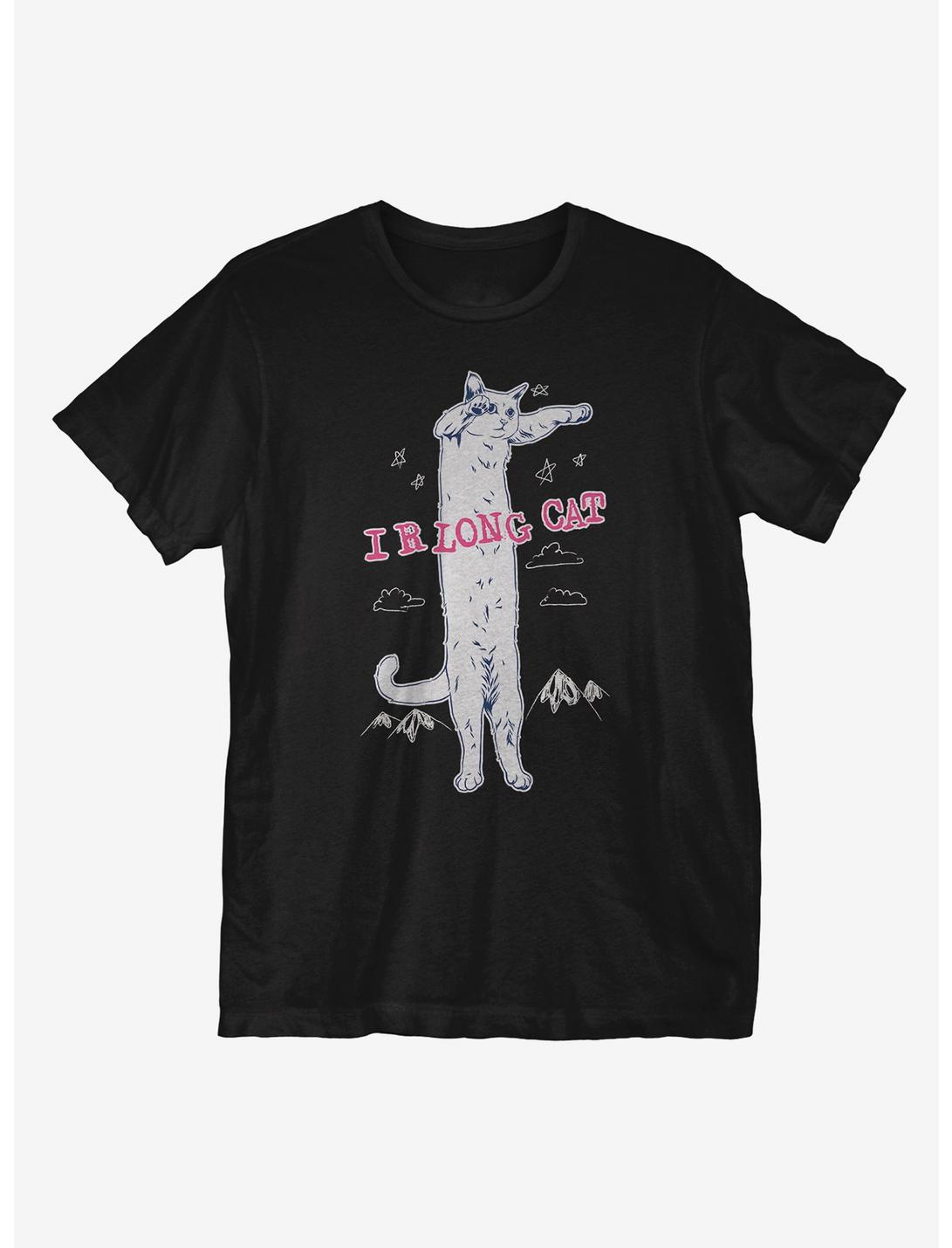 I R Long Cat T-Shirt, BLACK, hi-res