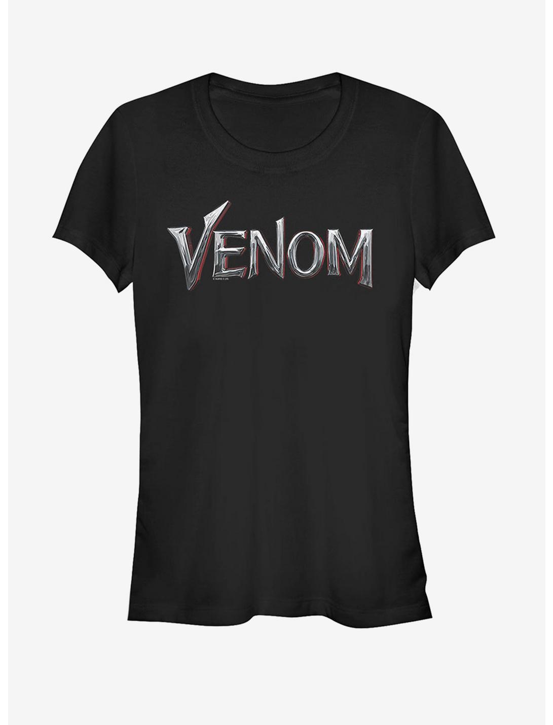 Marvel Venom Film Metallic Logo Girls T-Shirt, BLACK, hi-res