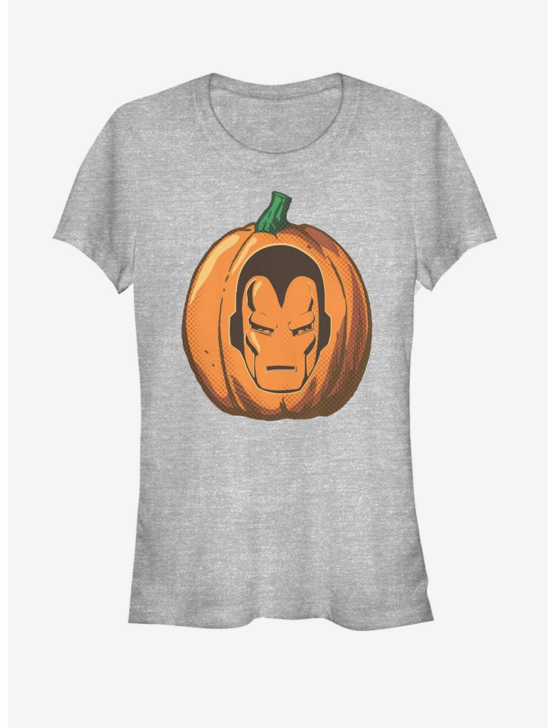 Marvel Halloween Iron Man Pumpkin Girls T-Shirt, ATH HTR, hi-res