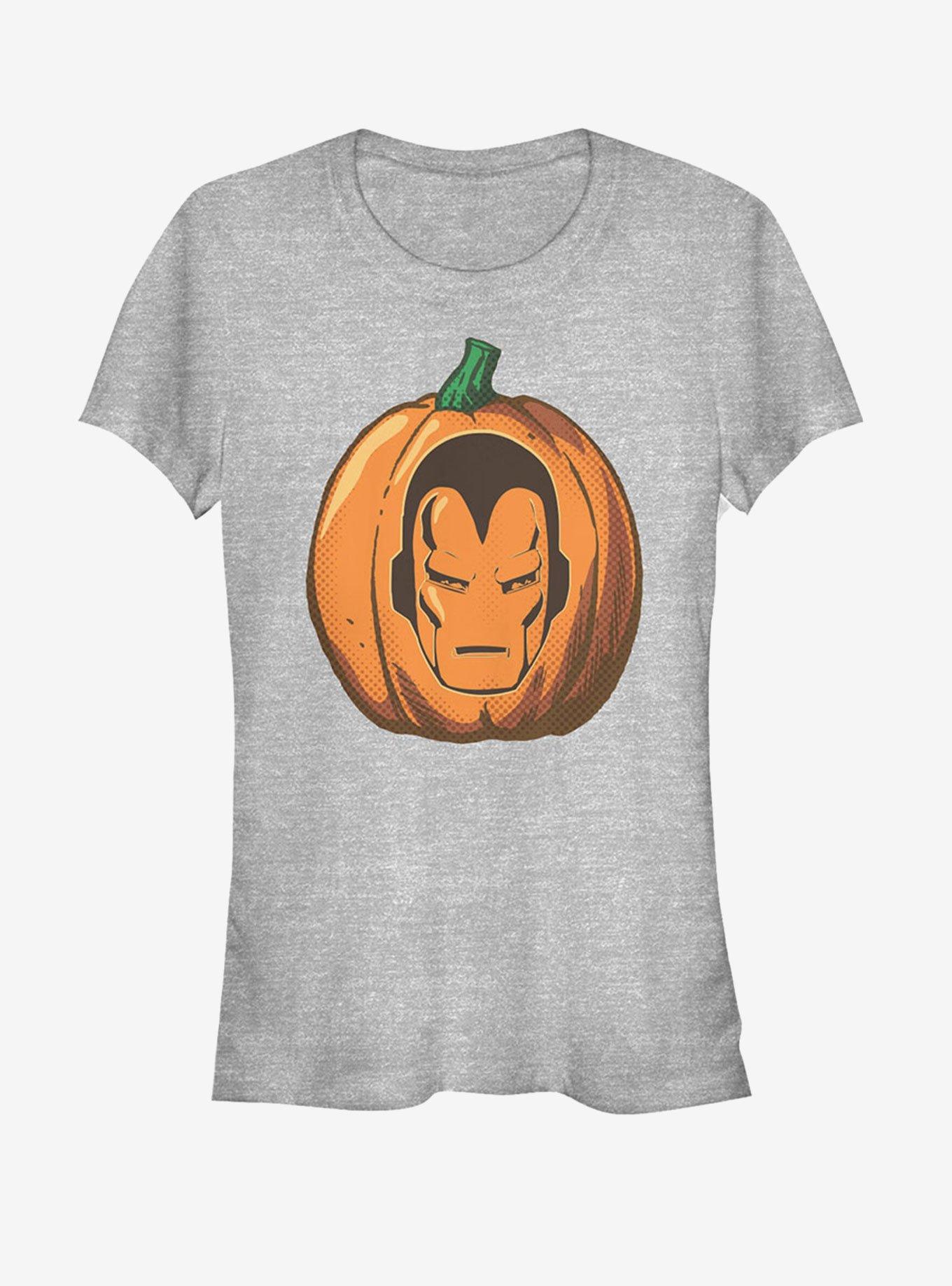 Marvel Halloween Iron Man Pumpkin Girls T-Shirt, ATH HTR, hi-res