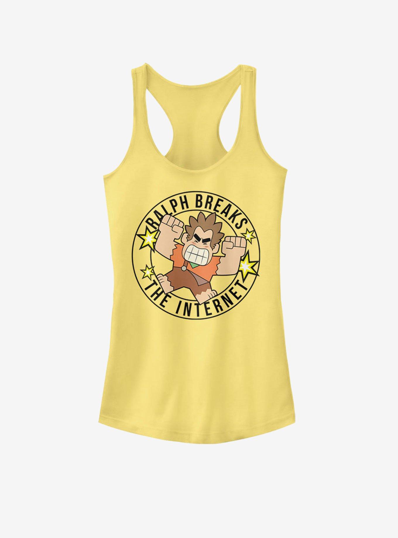 Disney Wreck-It Ralph Wreck Round Linear Girls Tank, BANANA, hi-res