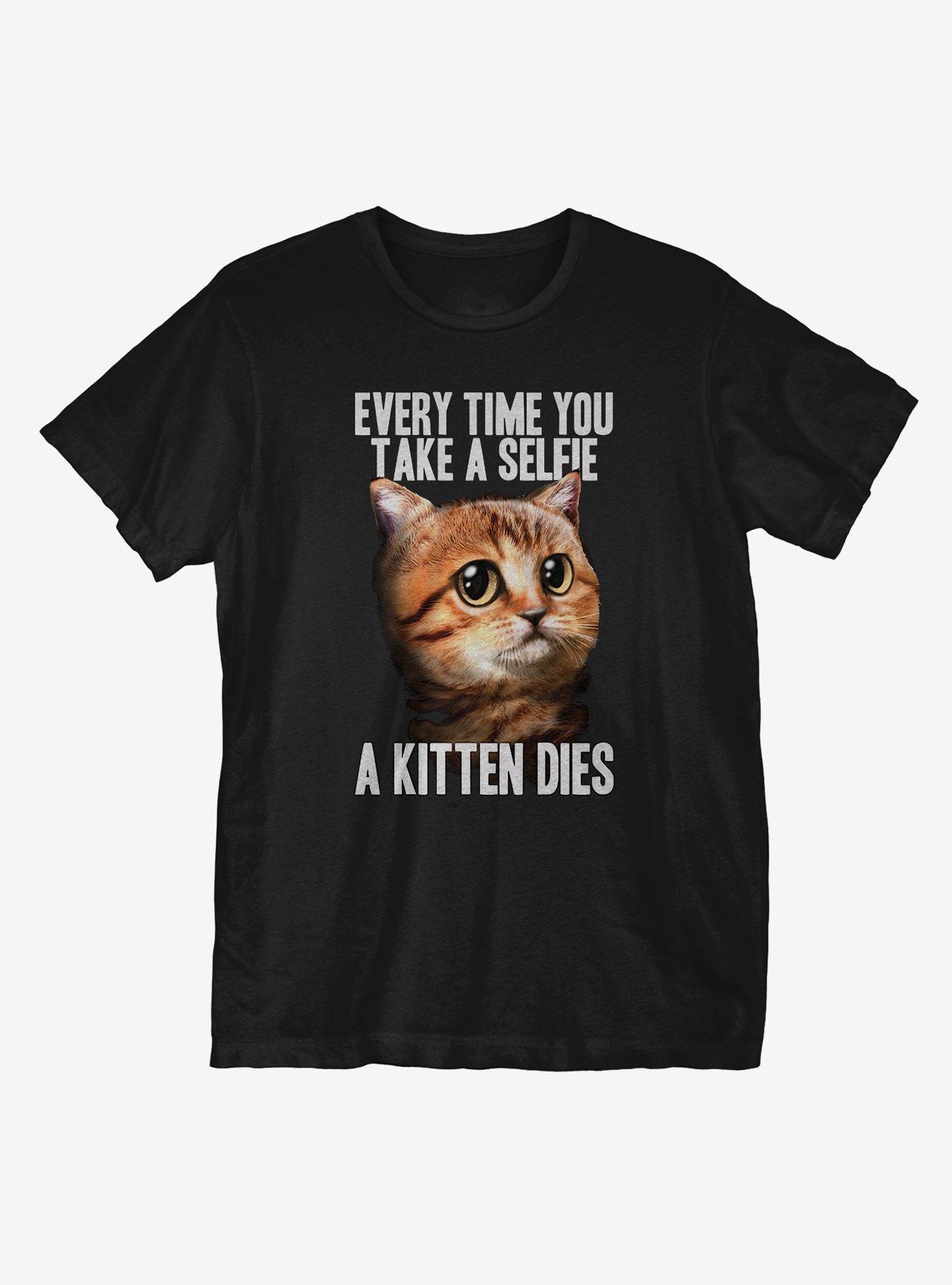 Selfies Kill Kittens T-Shirt, BLACK, hi-res