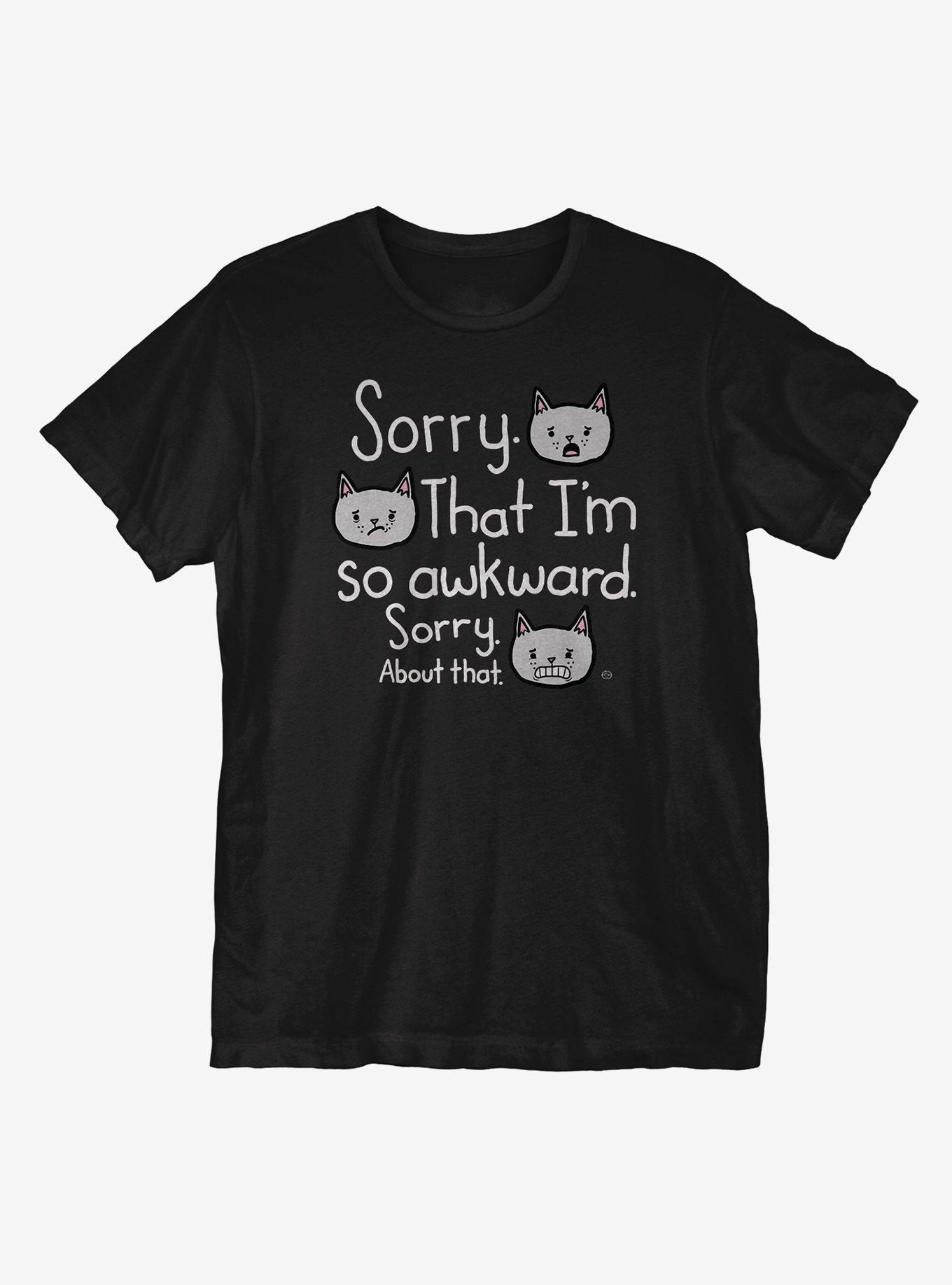 Sorry I'm Awkward T-Shirt, BLACK, hi-res