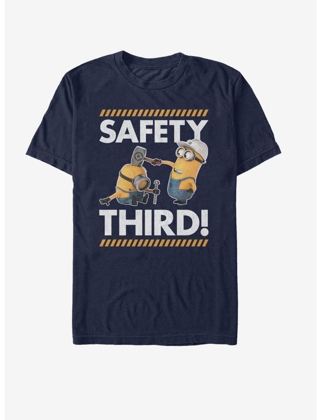 Minions Safety Third T-Shirt, NAVY, hi-res