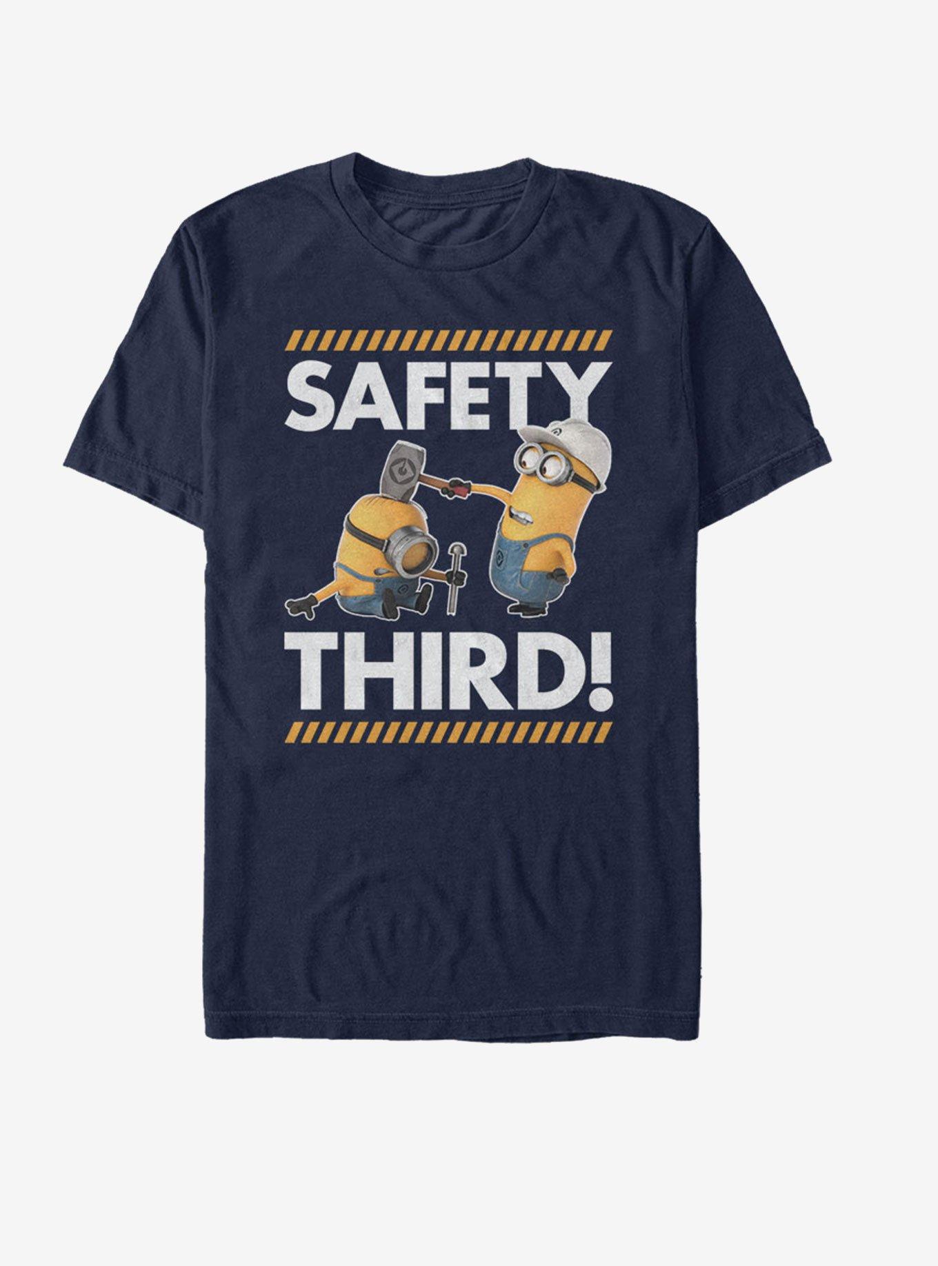 Minions Safety Third T-Shirt, NAVY, hi-res