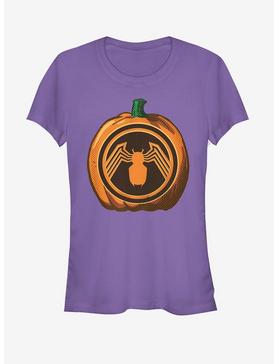Marvel Halloween Venom Logo Pumpkin Girls T-Shirt, PURPLE, hi-res