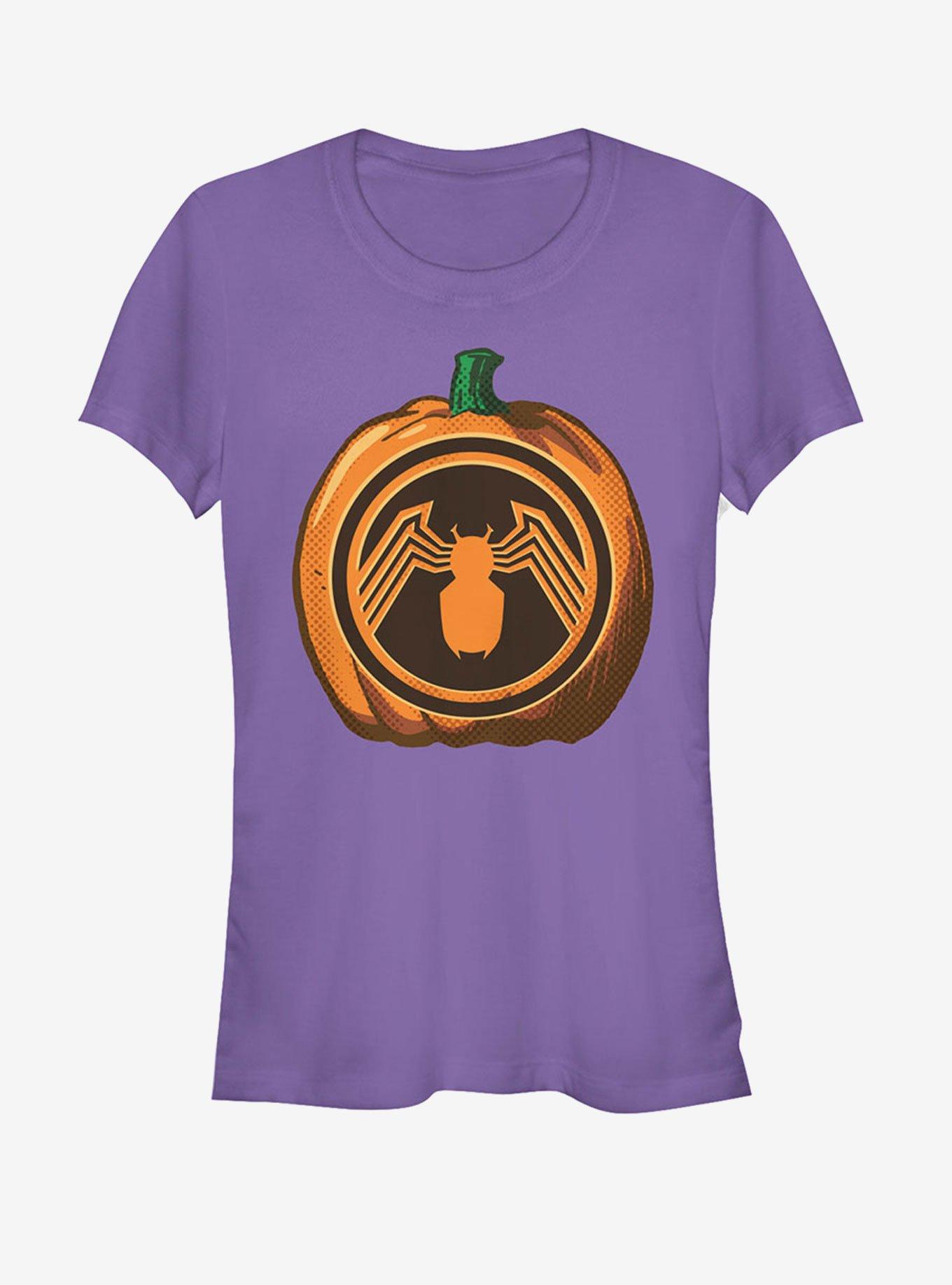 Marvel Halloween Venom Logo Pumpkin Girls T-Shirt, PURPLE, hi-res