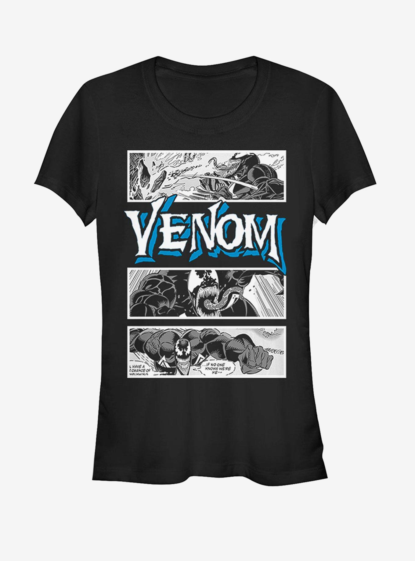Marvel Venom Comic Panels Girls T-Shirt, BLACK, hi-res