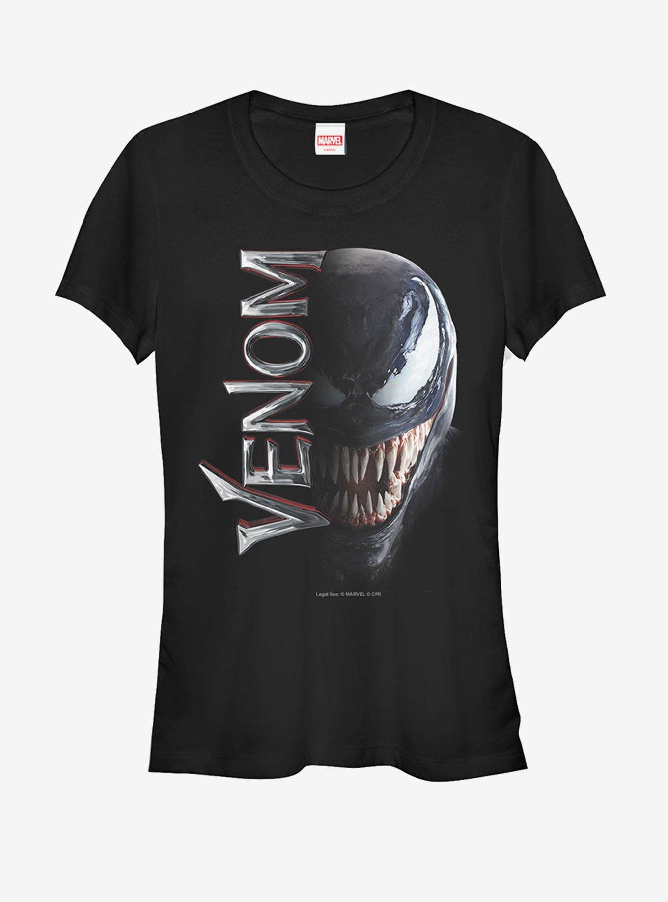 Marvel Venom Film Split Portrait Girls T-Shirt, BLACK, hi-res
