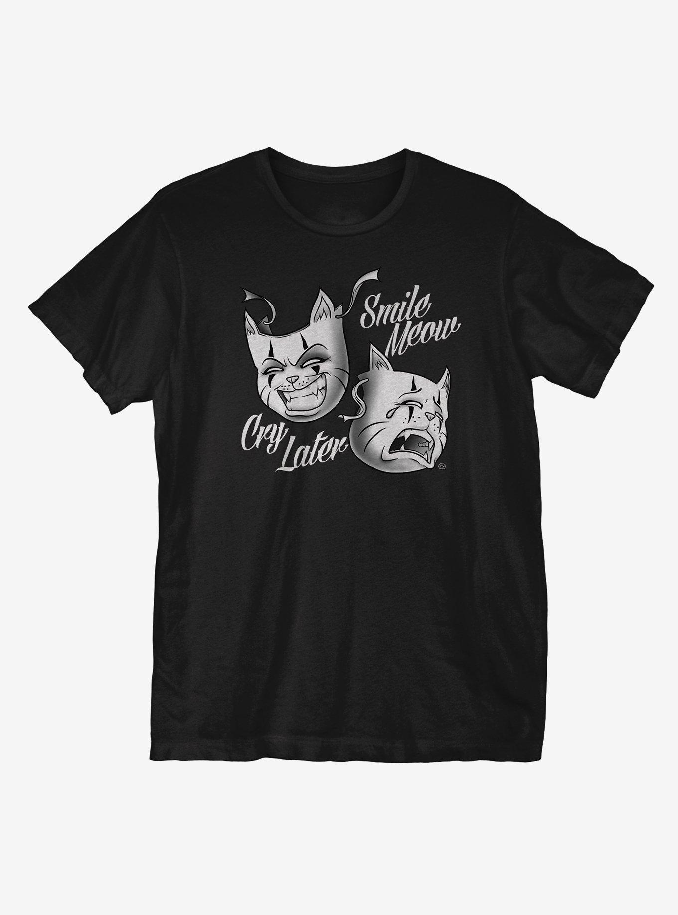 Laugh Now Cry Later Cat T-Shirt, BLACK, hi-res