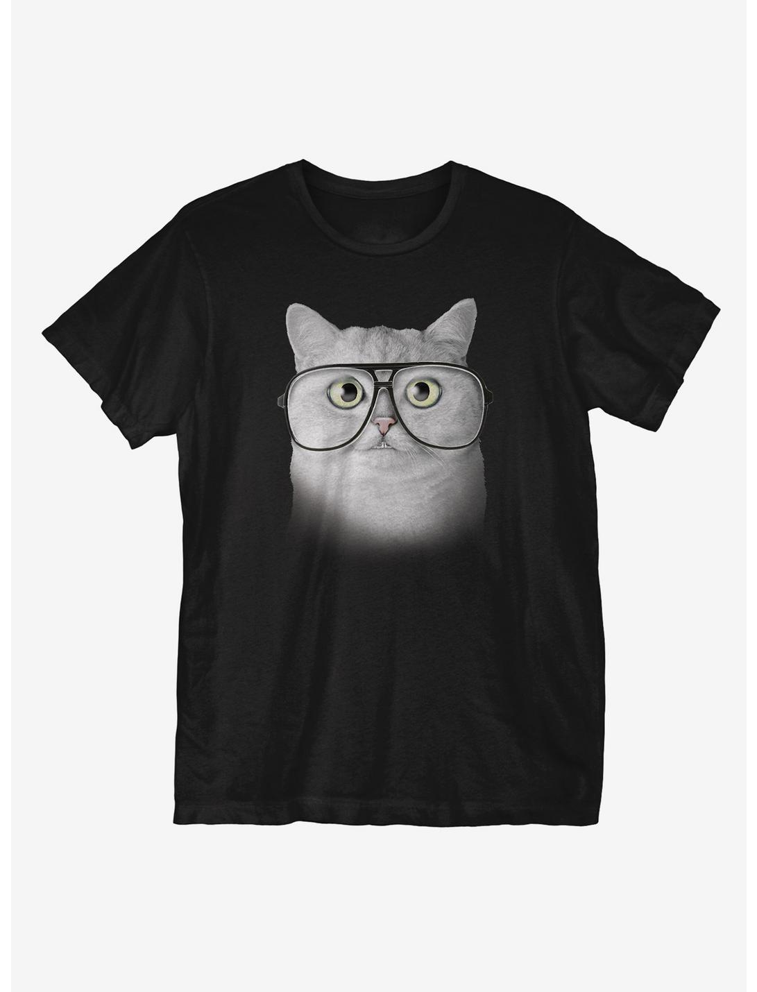Smart Cat T-Shirt, BLACK, hi-res