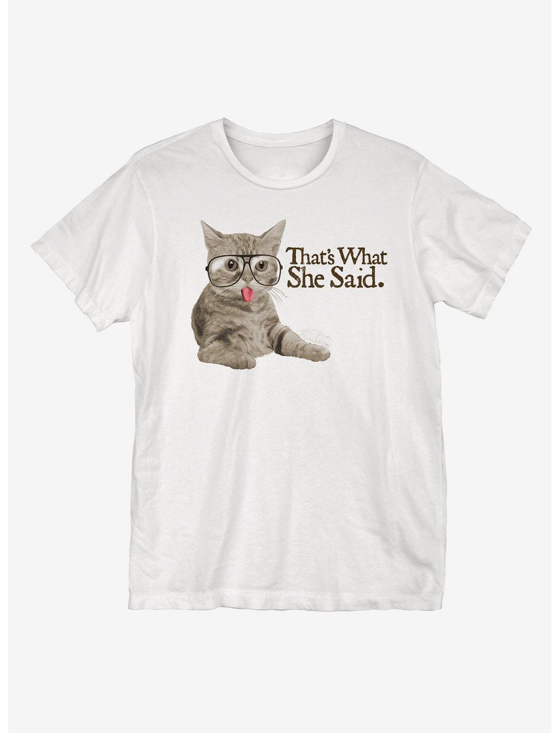 That's What She Said Cat T-Shirt, WHITE, hi-res