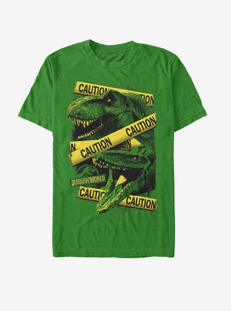 Jurassic Park Dino Caution T-shirt - Grey 