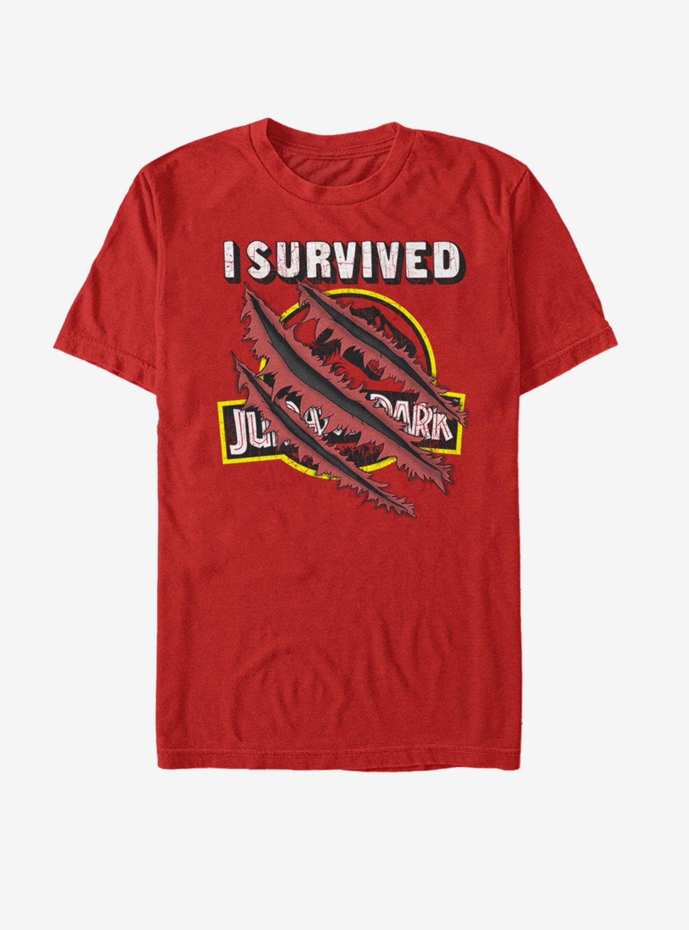 Jurassic Park I Survived T-Shirt, RED, hi-res