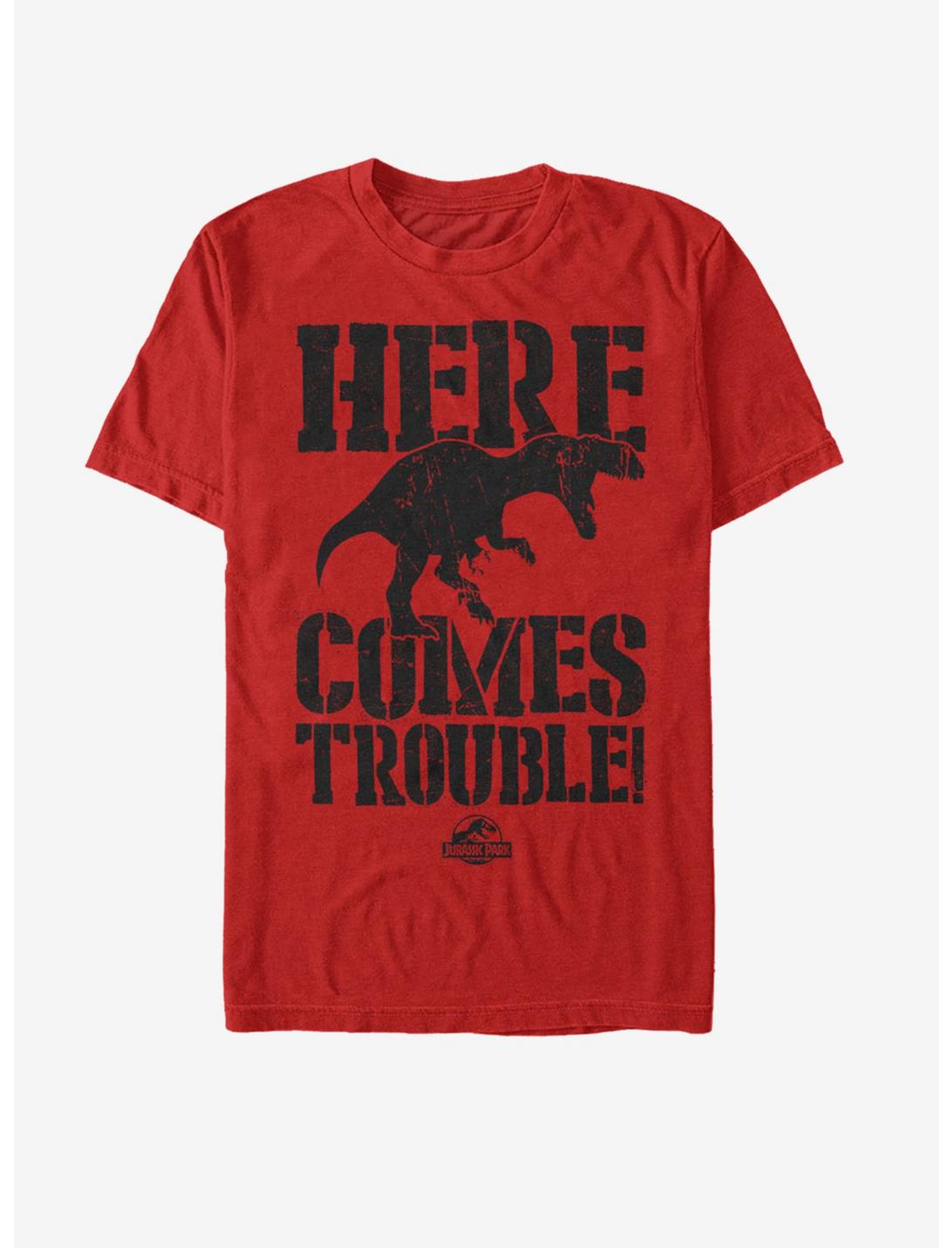 Jurassic Park Dino Trouble T-Shirt, RED, hi-res