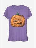 Marvel Halloween Classic Logo Pumpkin Girls T-Shirt, PURPLE, hi-res