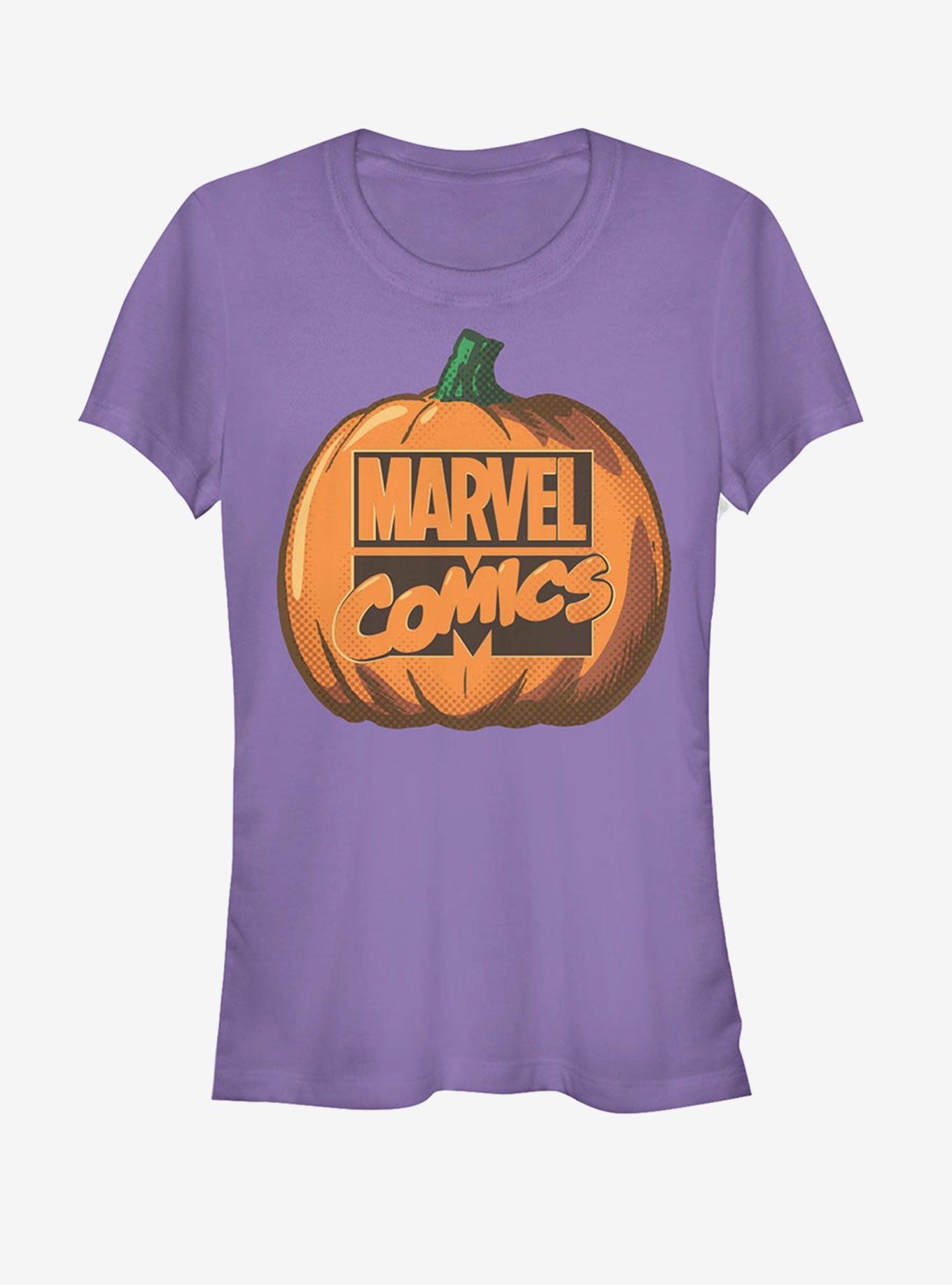 Marvel Halloween Classic Logo Pumpkin Girls T-Shirt, PURPLE, hi-res