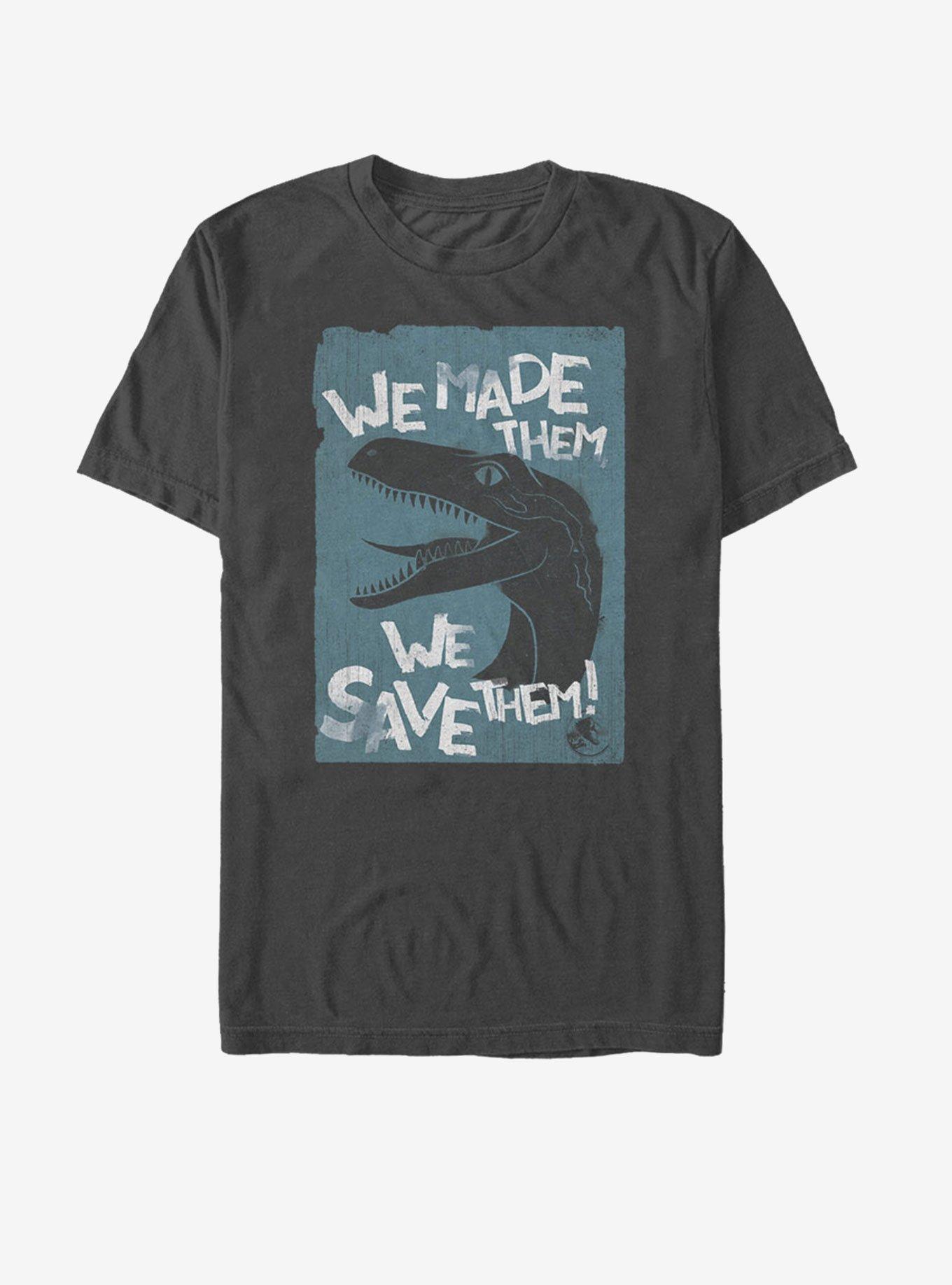 Jurassic Park Save Em T-Shirt, CHARCOAL, hi-res