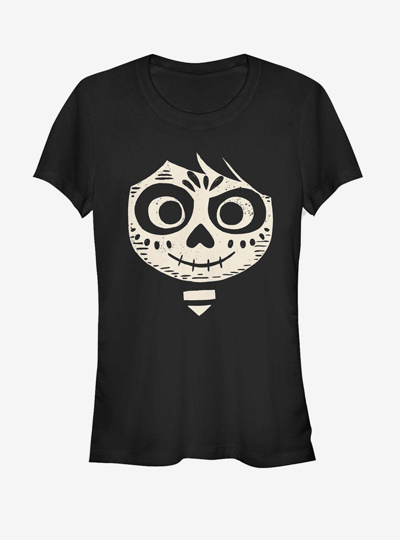 Disney Pixar Coco Miguel Skeleton Face Girls T Shirt BLACK Hot Topic