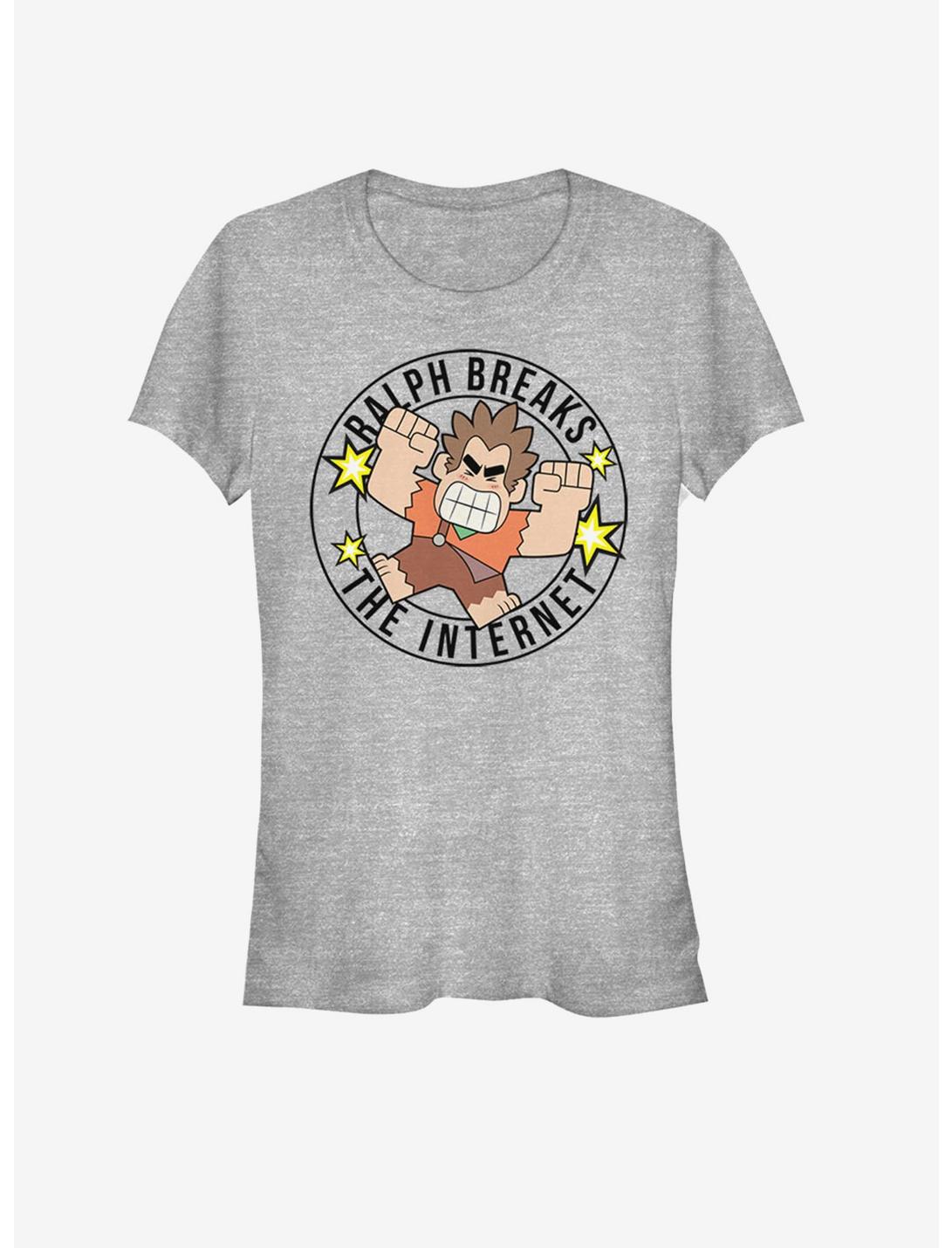 Disney Wreck-It Ralph Wreck Round Linear Girls T-Shirt, ATH HTR, hi-res