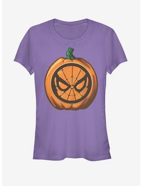 Marvel Halloween Spider-Man Mask Pumpkin Girls T-Shirt, PURPLE, hi-res