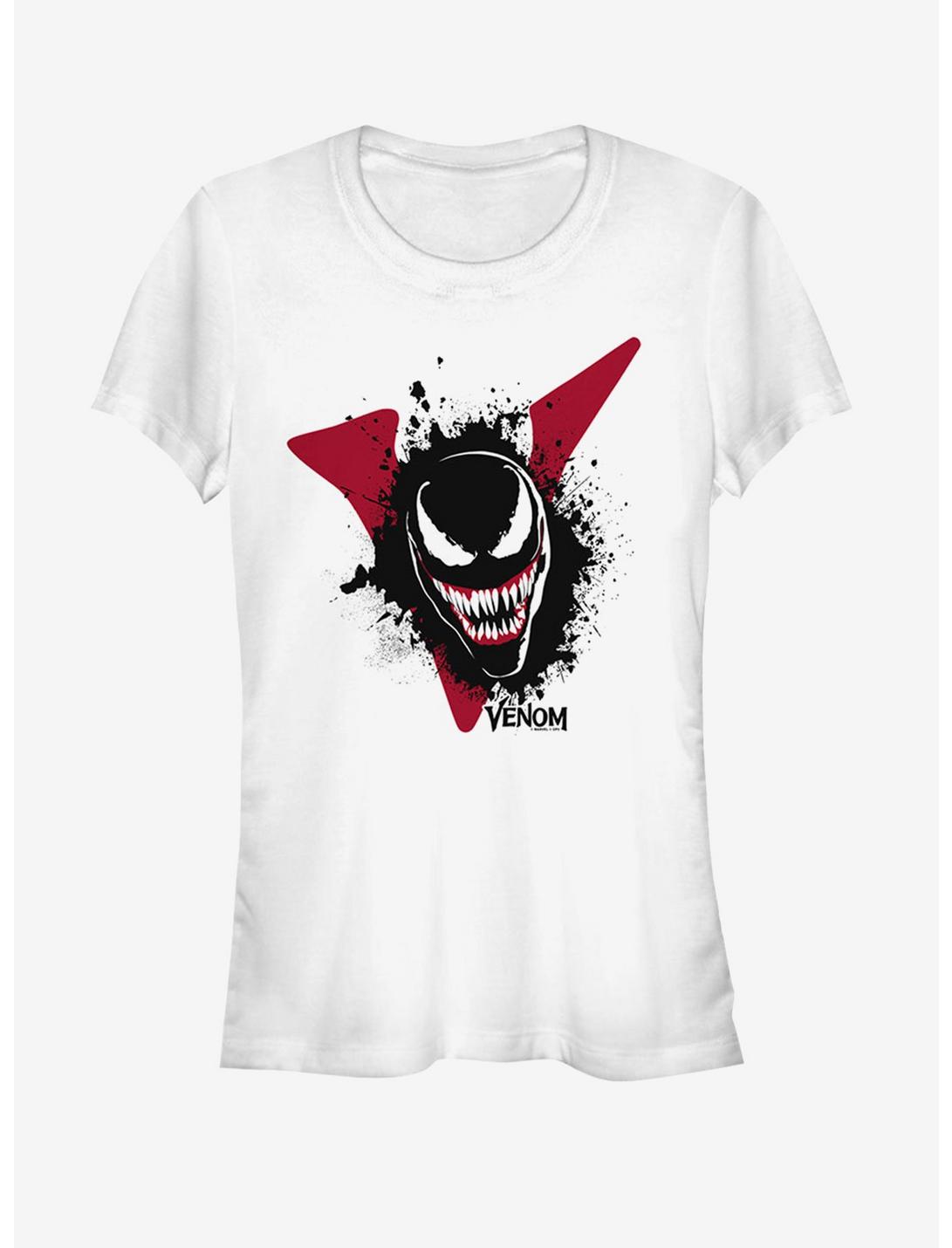 Marvel Venom Film Splatter Portrait Girls T-Shirt, WHITE, hi-res