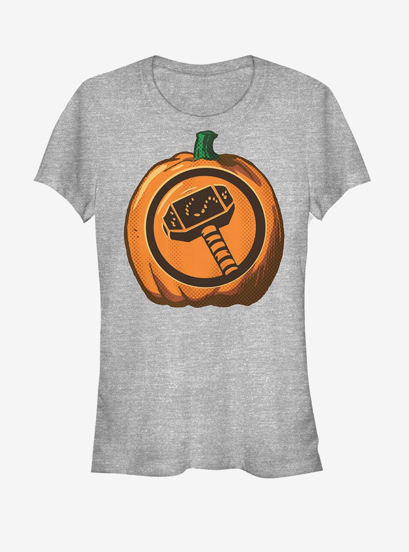 Marvel Halloween Thor Hammer Pumpkin Girls T-Shirt, ATH HTR, hi-res