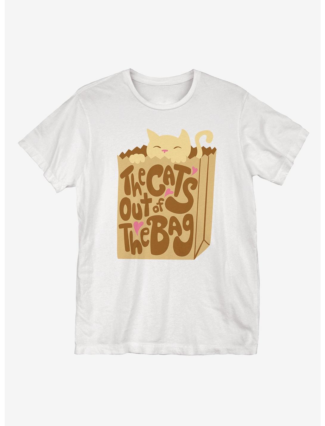 Cat's Out of the Bag T-Shirt, WHITE, hi-res