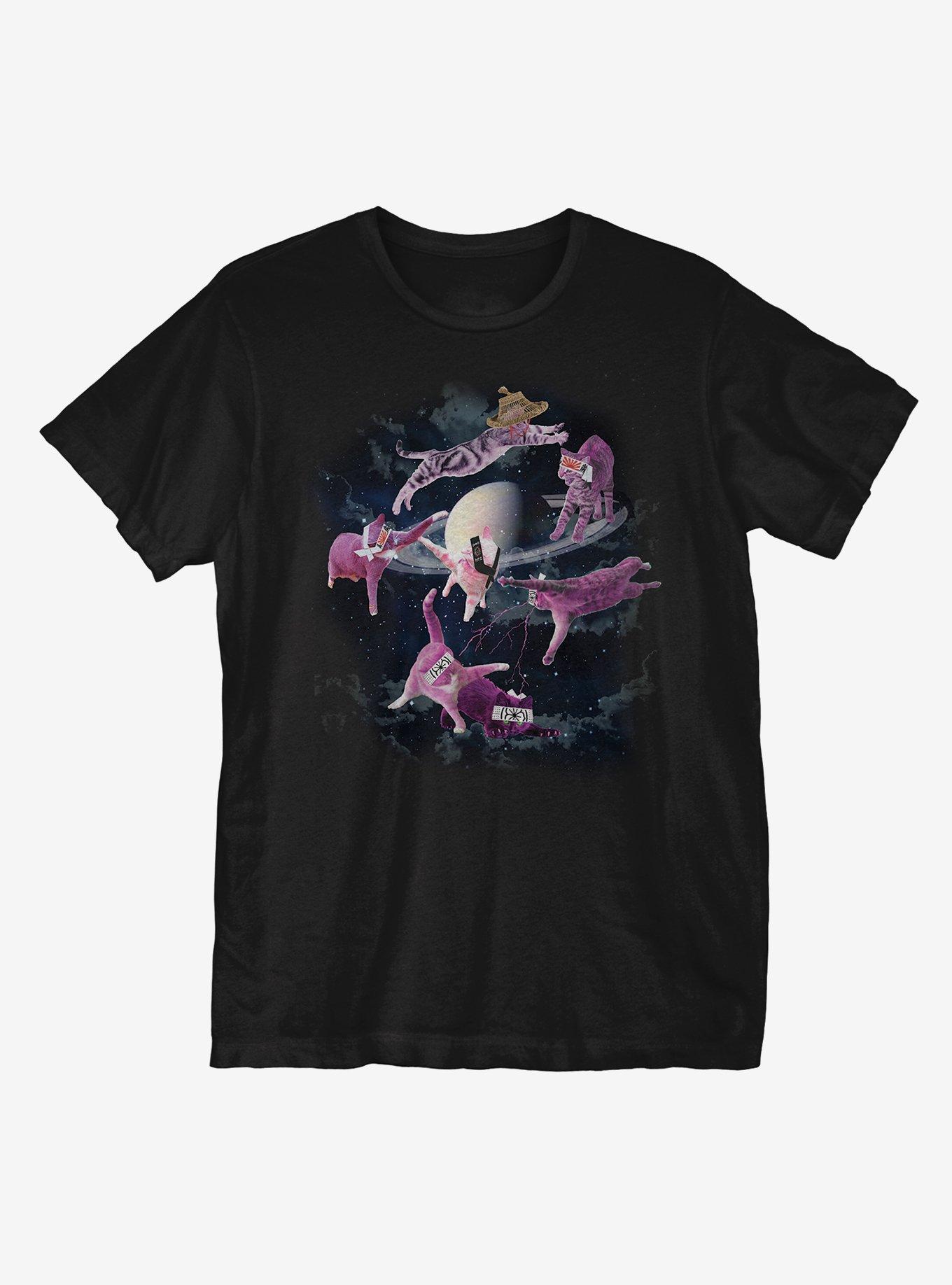 Cosmic Kung Fu Cats T-Shirt, BLACK, hi-res