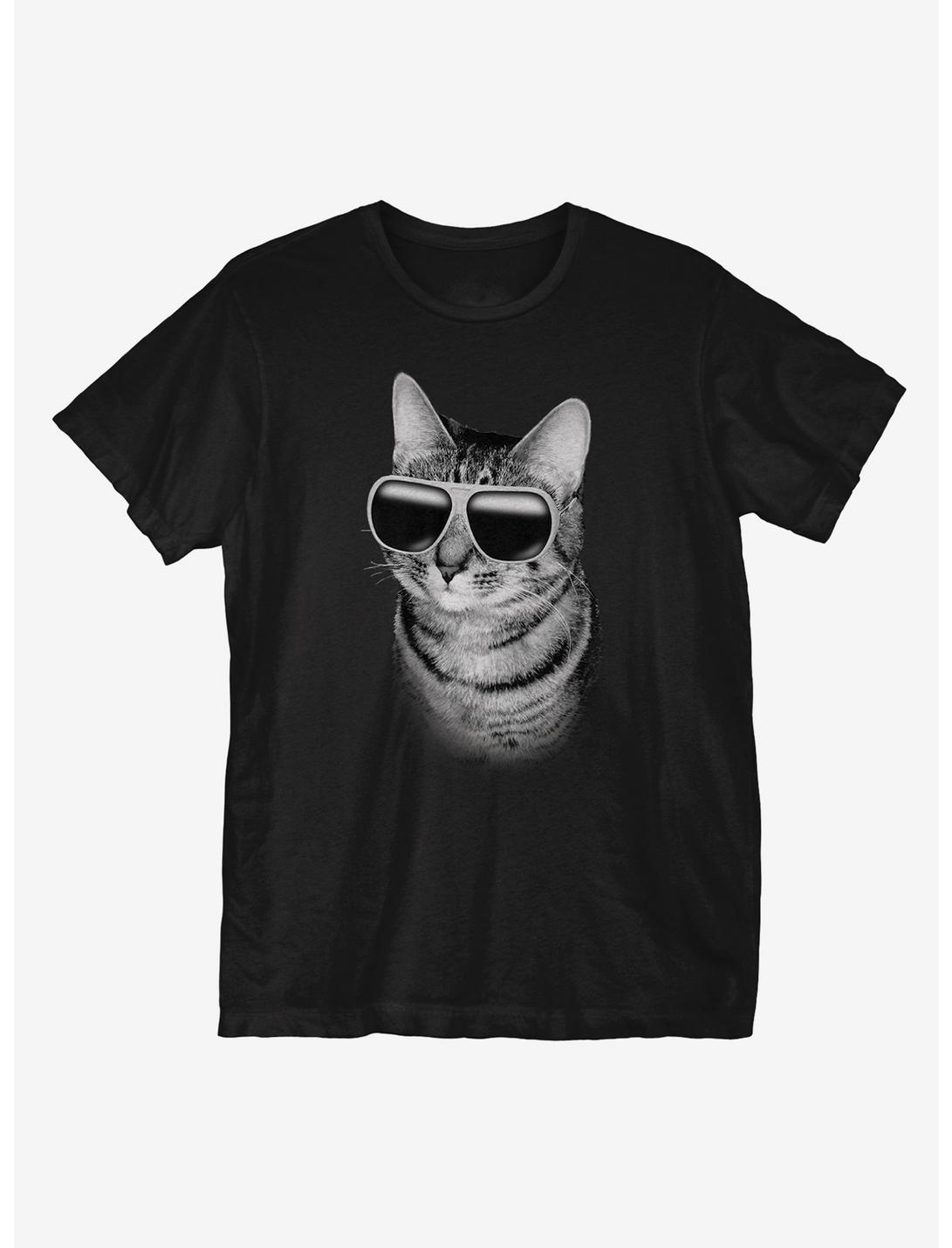 Cooler Cat T-Shirt, BLACK, hi-res