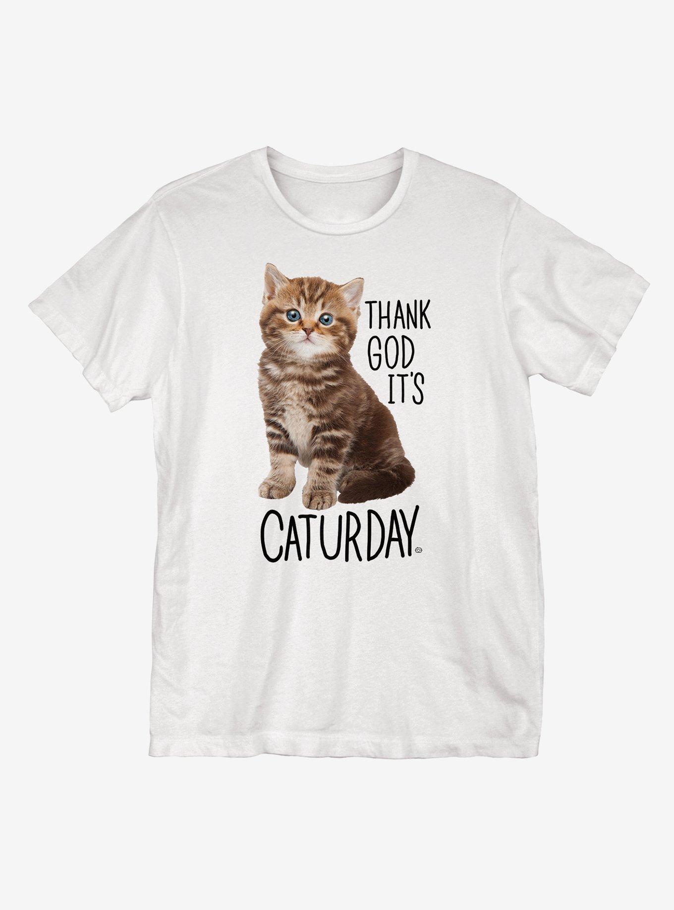 Caturday T-Shirt, WHITE, hi-res