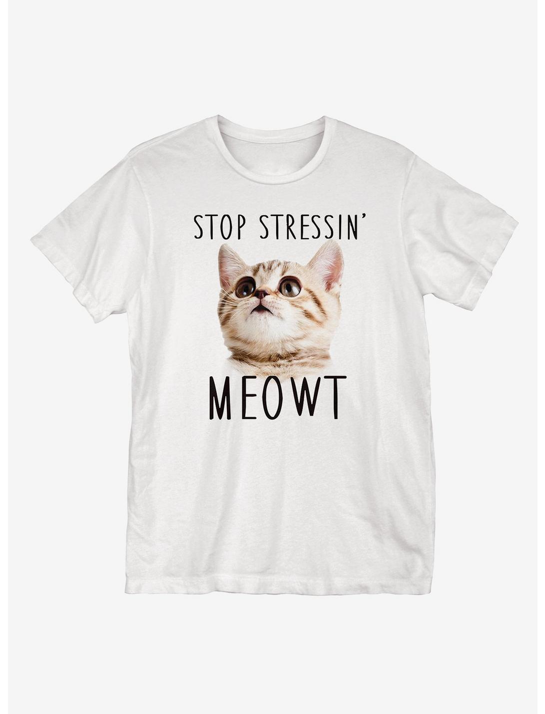 Stop Stressing Meowt T-Shirt, WHITE, hi-res