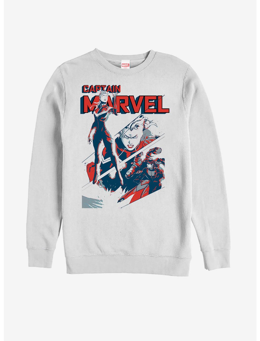 Marvel Captain Marvel The Woman Cap Sweatshirt, WHITE, hi-res