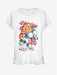 Disney Pixar Coco Floral Skeletons Girls T-Shirt, WHITE, hi-res