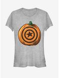 Marvel Halloween Captain America Shield Pumpkin Girls T-Shirt, ATH HTR, hi-res