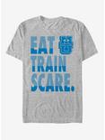 Disney Pixar Monsters Inc Eat Train Scare Motto T-Shirt, ATH HTR, hi-res