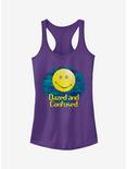 Dazed and Confused Cloudy Big Smile Logo Girls Tank Top, PURPLE, hi-res