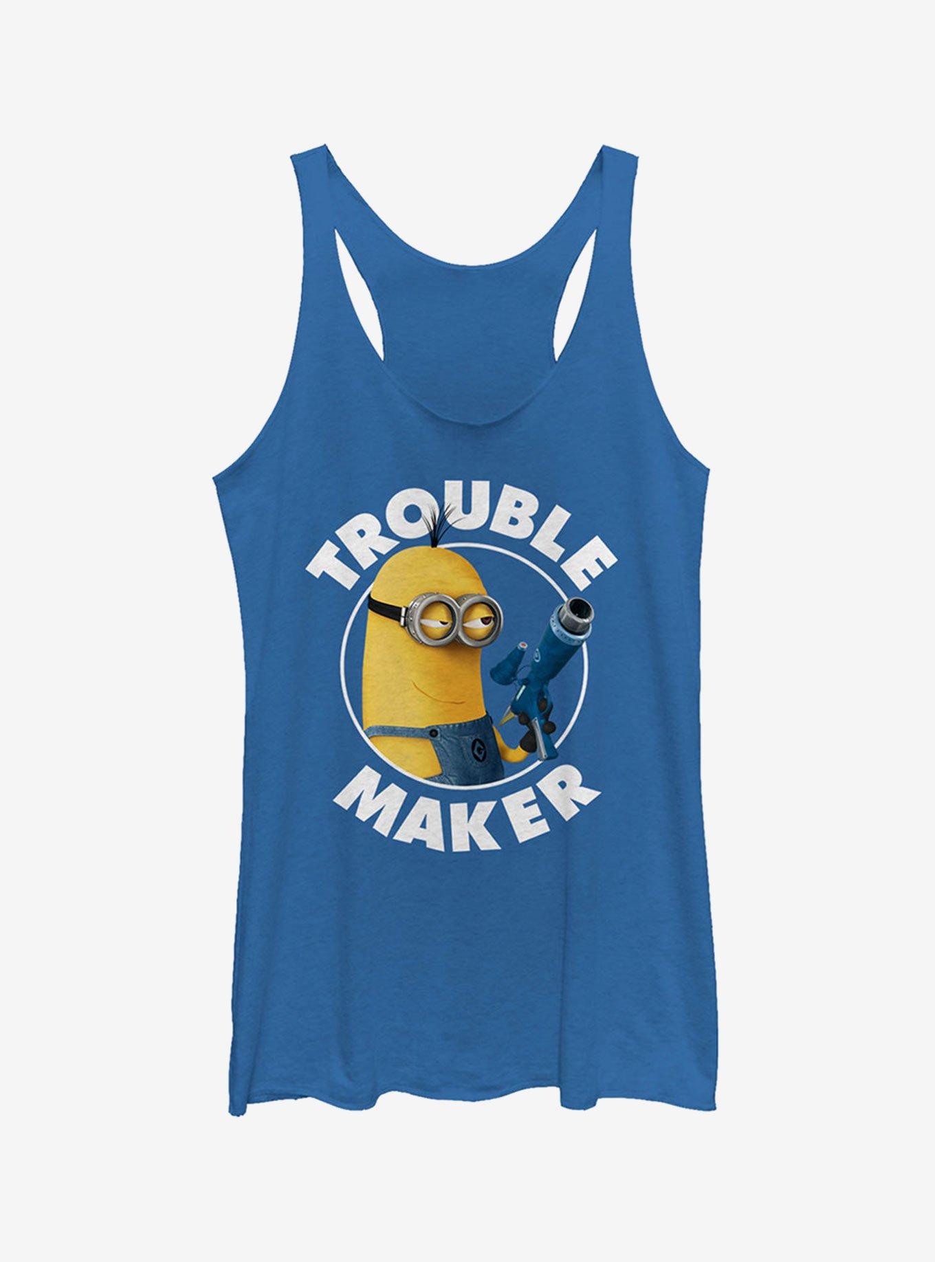 Minion Trouble Maker Girls Tank Top, ROY HTR, hi-res