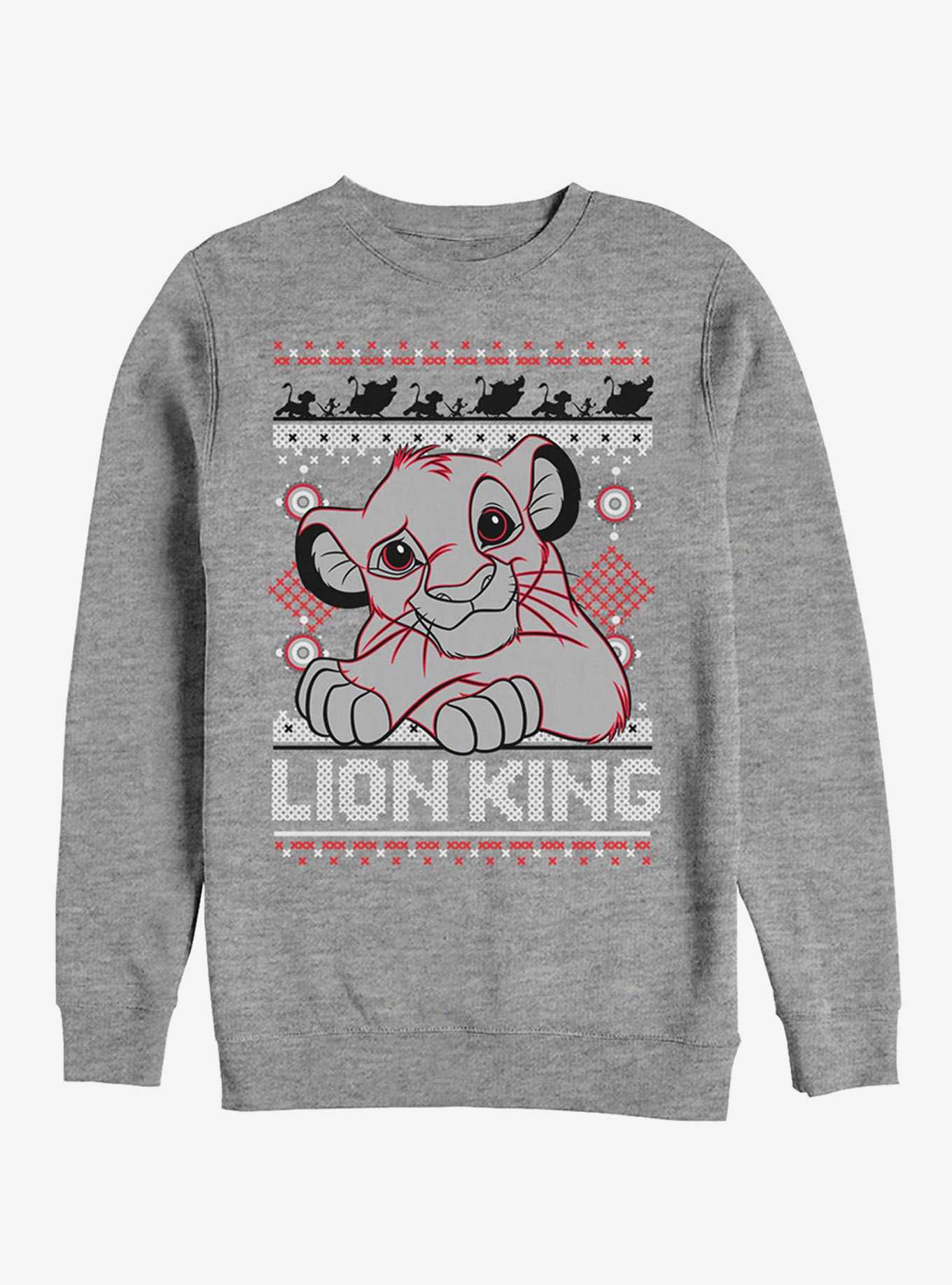 Disney Lion King Simba Ugly Christmas Sweater Print Sweatshirt, , hi-res