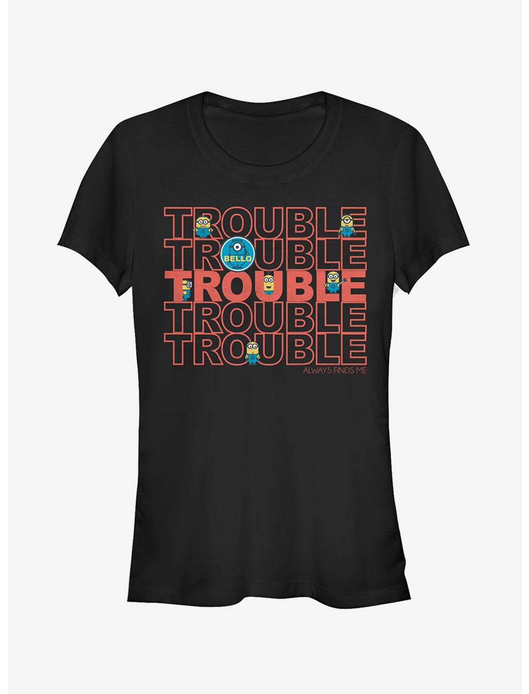 Minion Trouble Girls T-Shirt, BLACK, hi-res