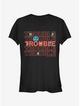 Minion Trouble Girls T-Shirt, BLACK, hi-res