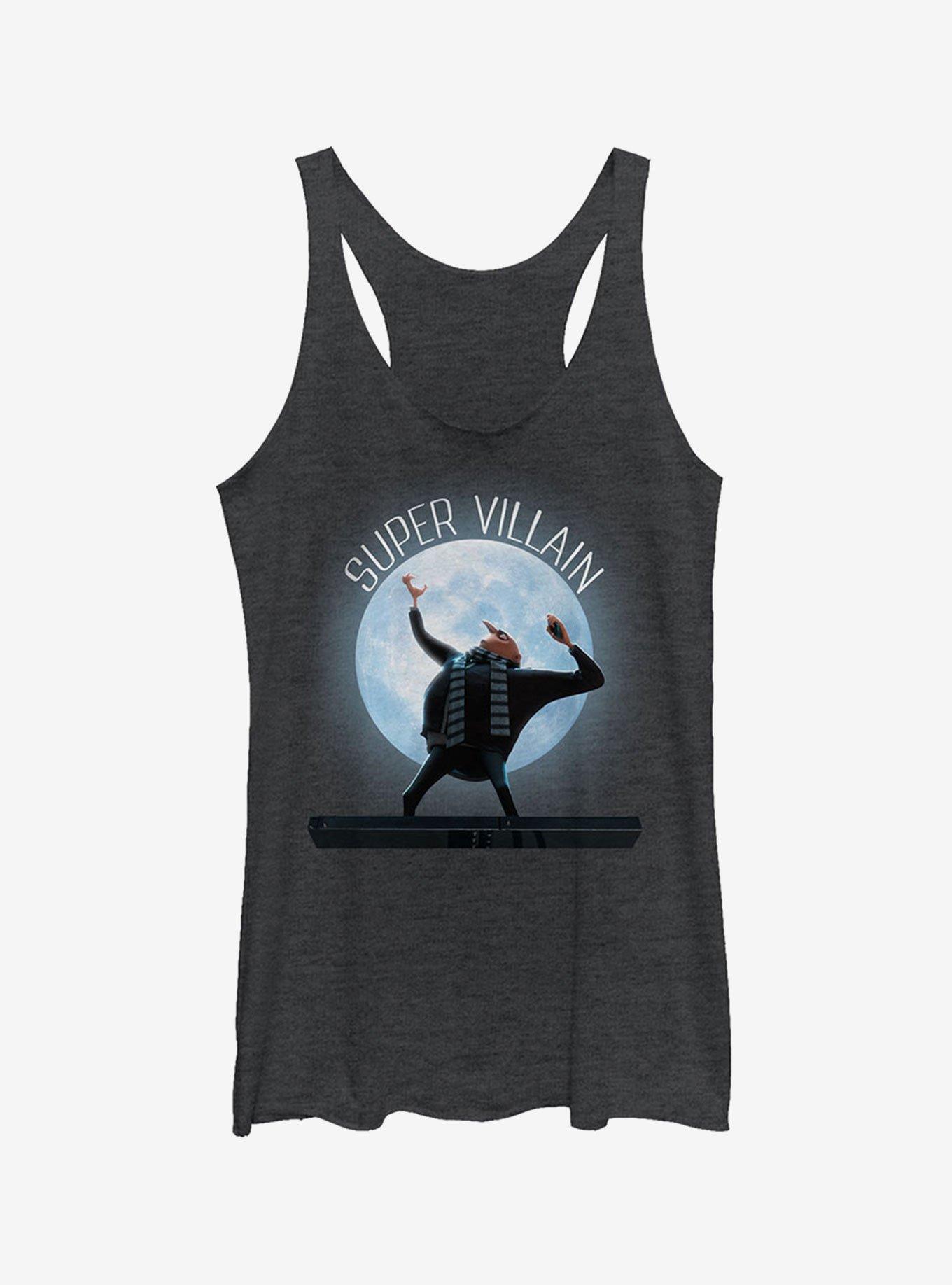 Minion Gru Supervillain Moon Girls Tank Top, BLK HTR, hi-res